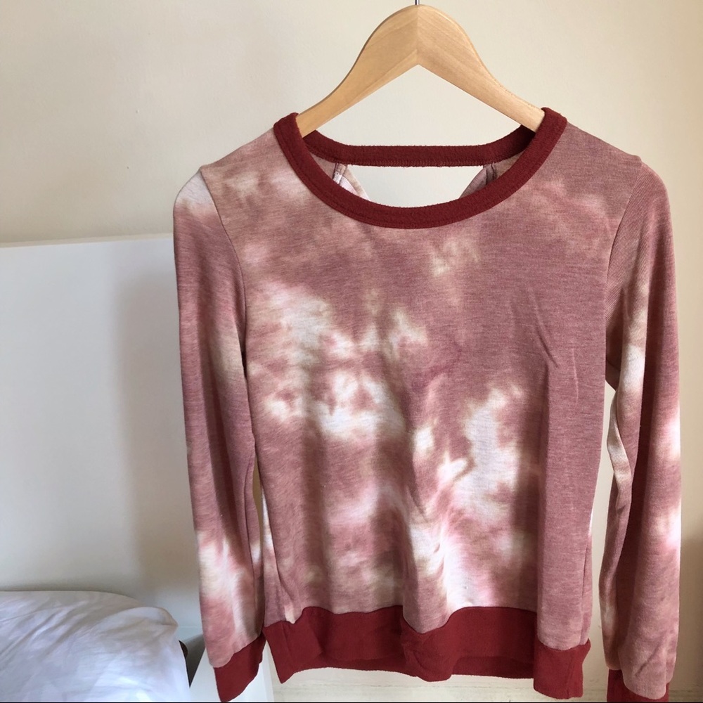Starlet Tie Dye Criss Cross Back Sweatshirt Top
